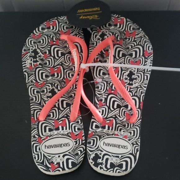 HAVAIANAS Minnie Disney Flip Flops Sz 9/10 NEW - Picture 2 of 4